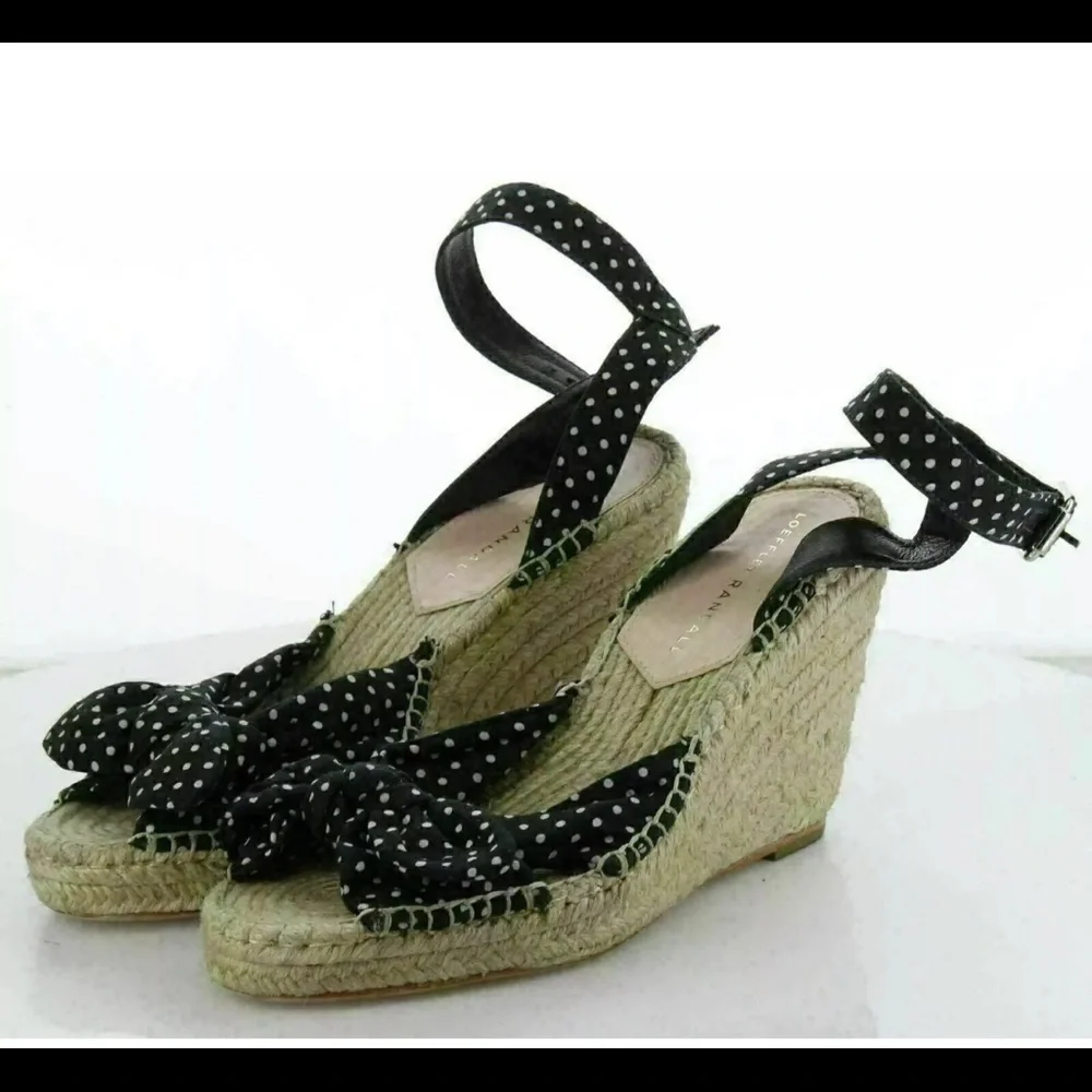 Loeffler Polka Dot Espadrille Wedge
